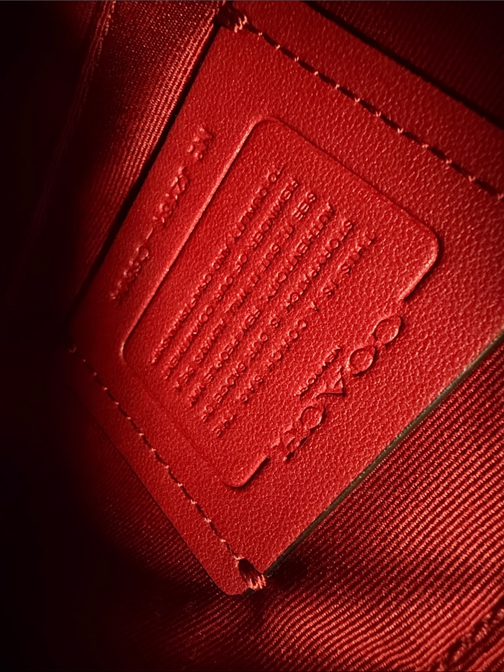 Coach Black Pebbled Leather Crossbody with Rainbow Coach Patch and Red Strap - Picture 10 of 11